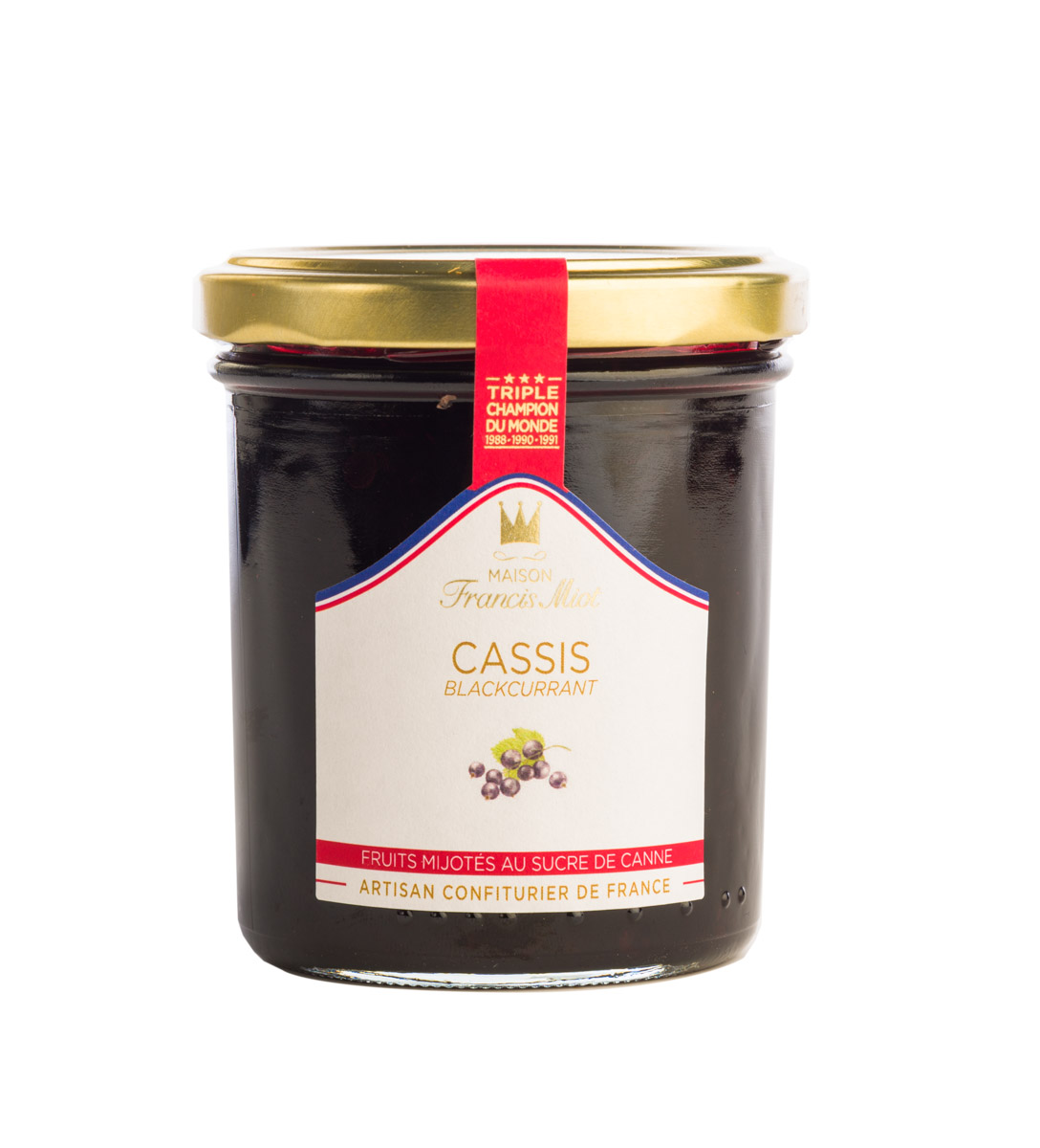 Confiture Cassis sucre de canne 340grs
