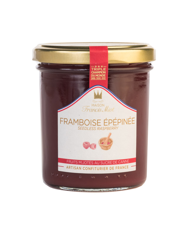 Confiture de Framboise Epépinée sucre de canne 340grs