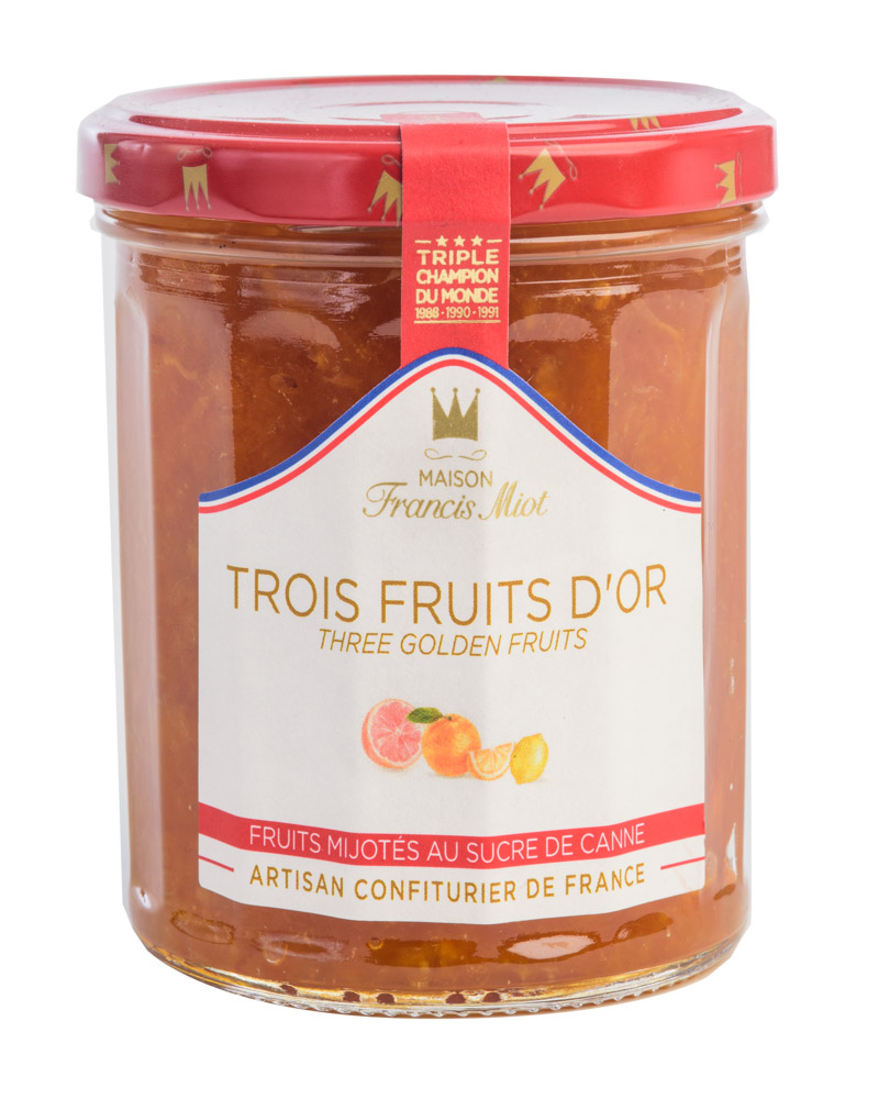 Confiture 3 Fruitrs d'Or sucre de canne 220grs