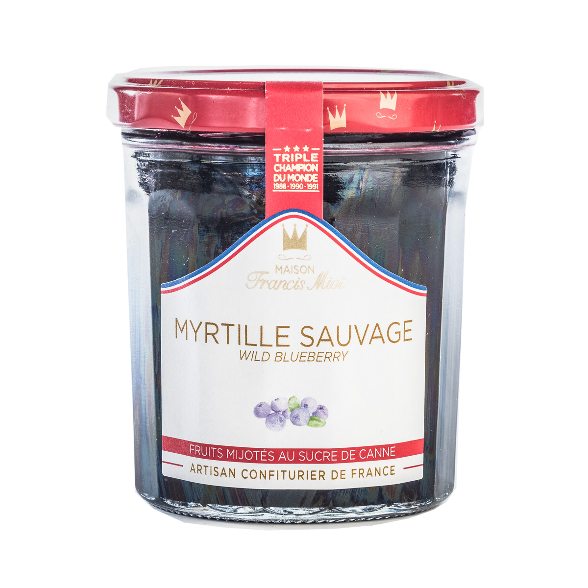 Confiture de Myrtille Sauvage sucre de canne 220grs